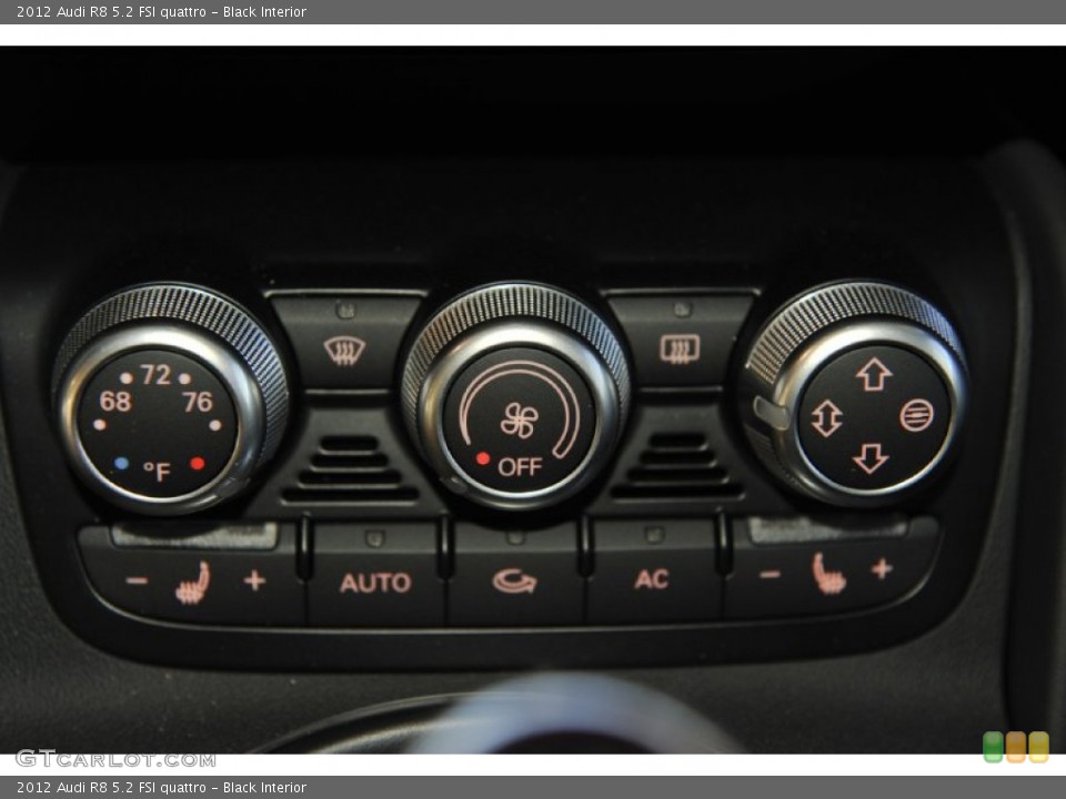 Black Interior Controls for the 2012 Audi R8 5.2 FSI quattro #59876501