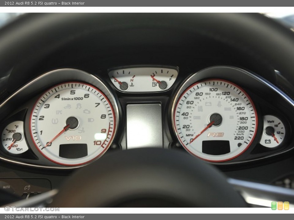 Black Interior Gauges for the 2012 Audi R8 5.2 FSI quattro #59876531