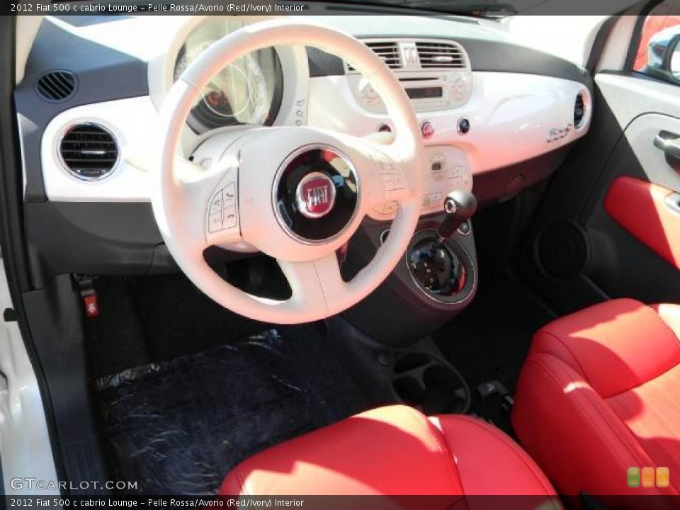 Pelle Rossa/Avorio (Red/Ivory) Interior Dashboard for the 2012 Fiat 500 c cabrio Lounge #59879126