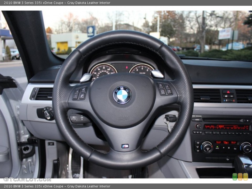 Gray Dakota Leather Interior Steering Wheel for the 2010 BMW 3 Series 335i xDrive Coupe #59887781