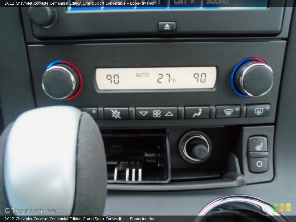 Ebony Interior Controls for the 2012 Chevrolet Corvette Centennial Edition Grand Sport Convertible #59897370