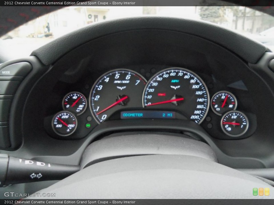 Ebony Interior Gauges for the 2012 Chevrolet Corvette Centennial Edition Grand Sport Coupe #59897762