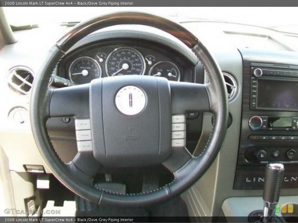 Black/Dove Grey Piping Interior Steering Wheel for the 2008 Lincoln Mark LT SuperCrew 4x4 #59905878