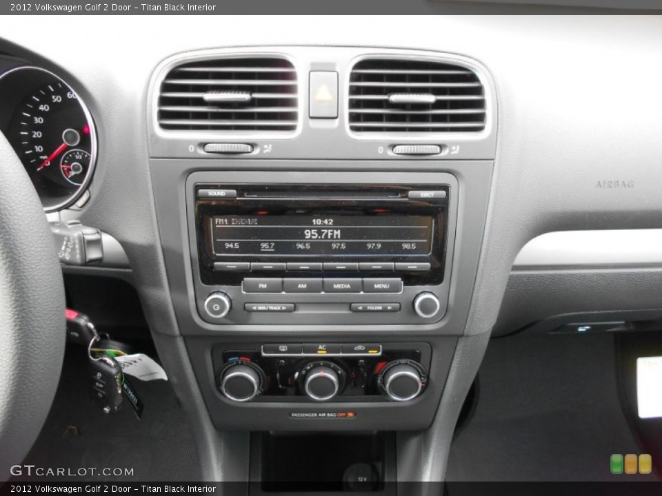 Titan Black Interior Controls for the 2012 Volkswagen Golf 2 Door #59908601