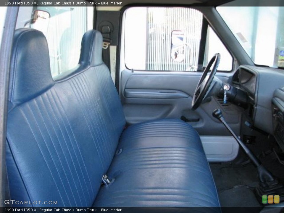 Blue Interior Photo for the 1990 Ford F350 XL Regular Cab Chassis Dump Truck #59914994