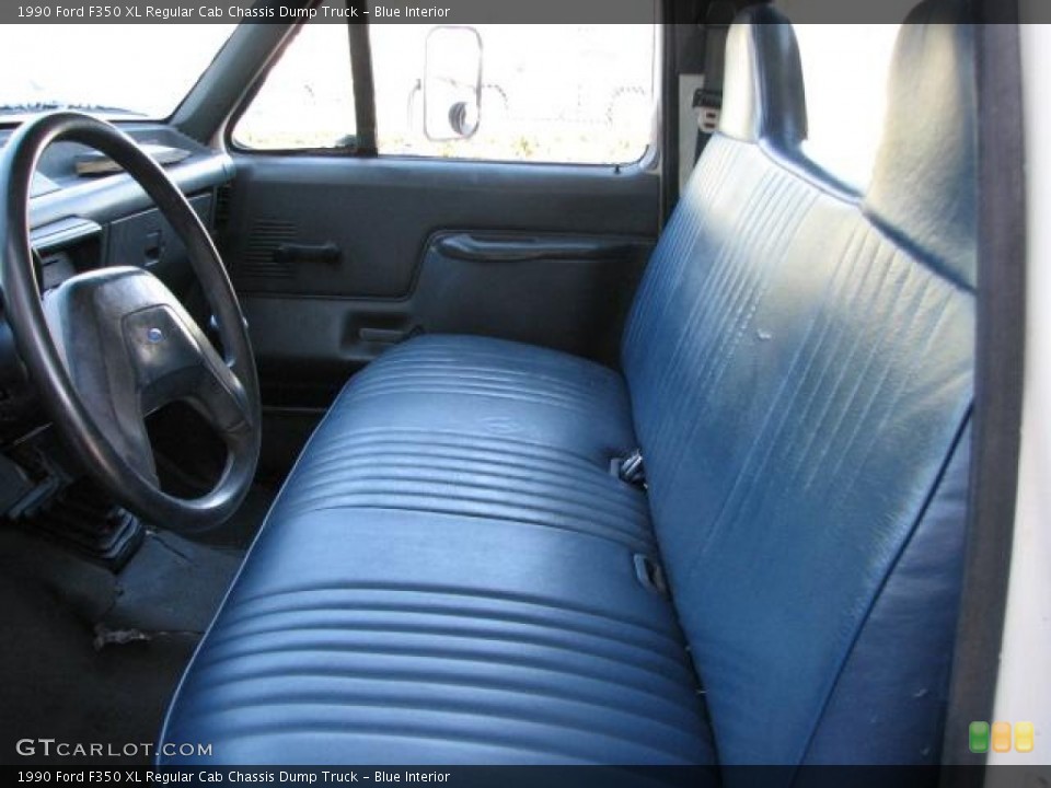 Blue Interior Photo for the 1990 Ford F350 XL Regular Cab Chassis Dump Truck #59915012