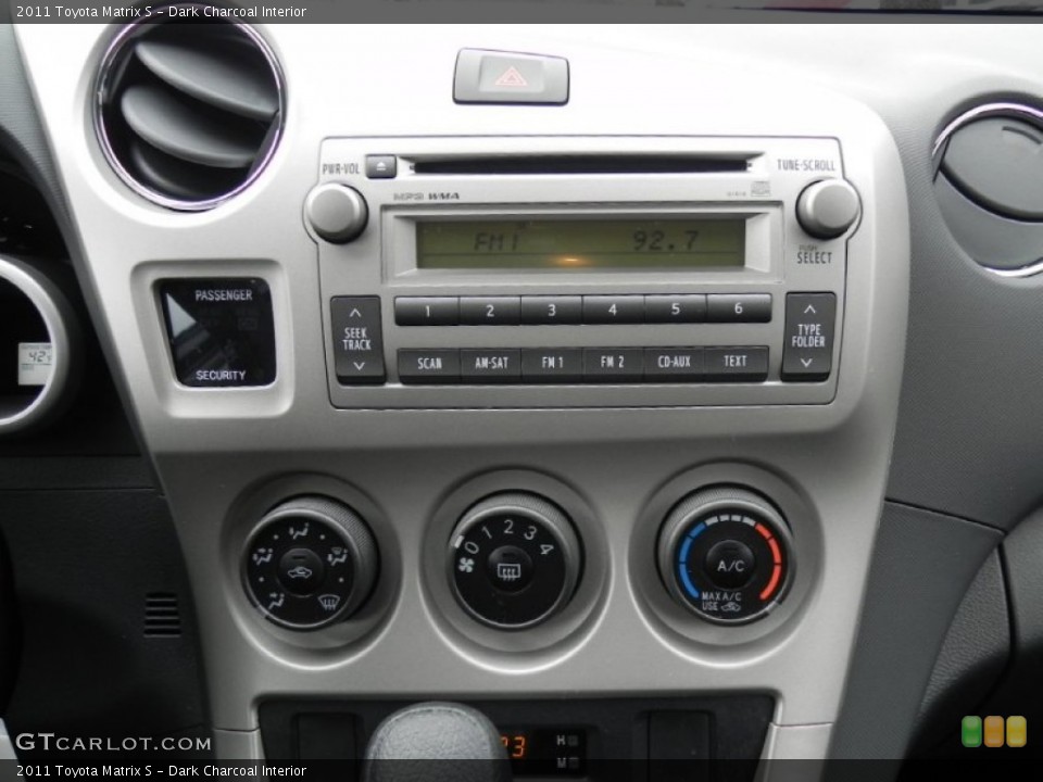 Dark Charcoal Interior Controls for the 2011 Toyota Matrix S #59917859