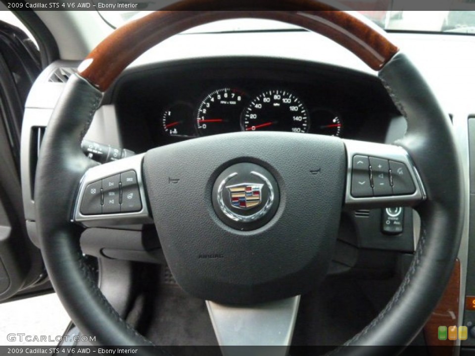 Ebony Interior Steering Wheel for the 2009 Cadillac STS 4 V6 AWD #59932346