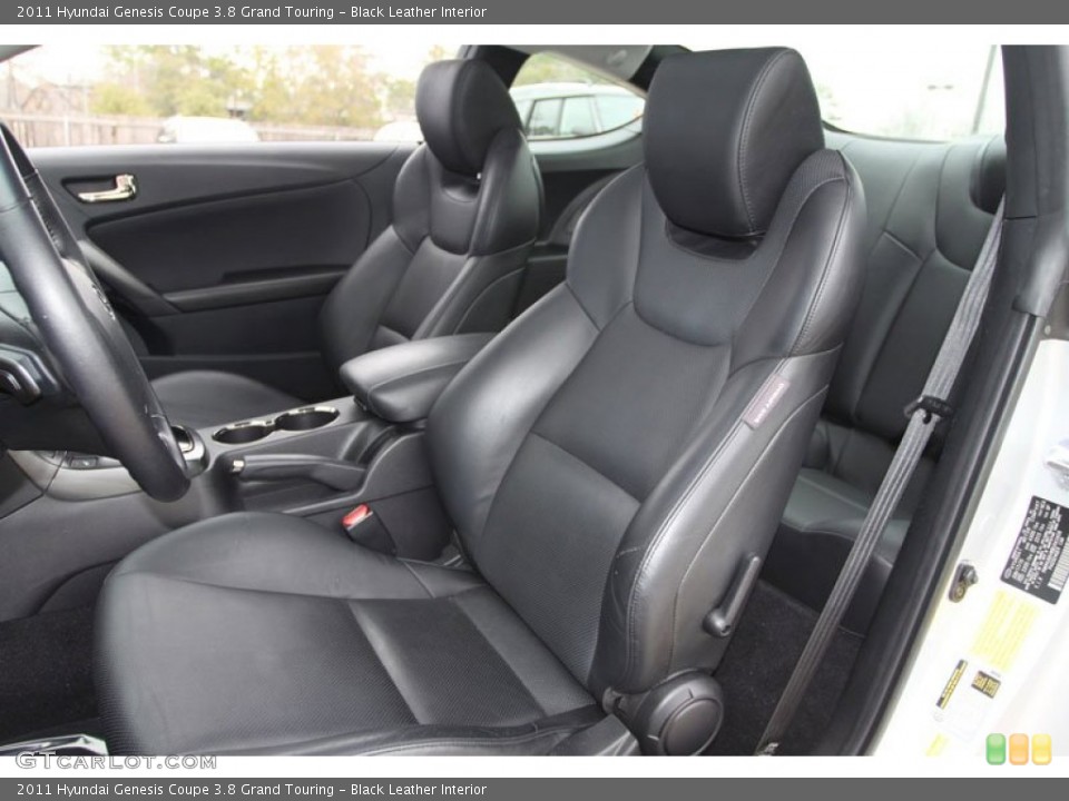 Black Leather Interior Front Seat for the 2011 Hyundai Genesis Coupe 3.8 Grand Touring #59933465