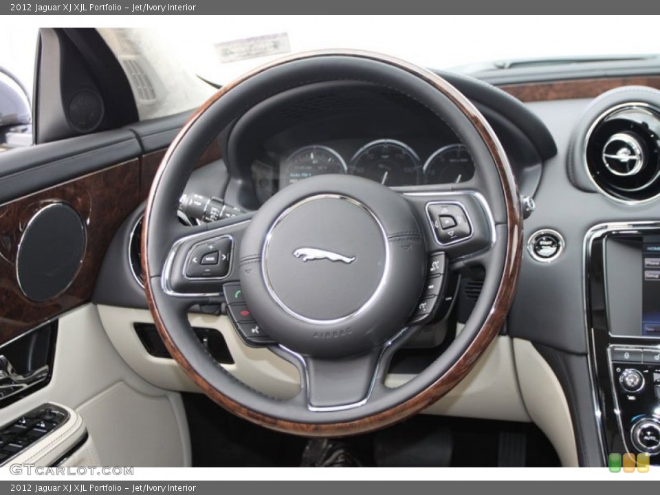 Jet/Ivory Interior Steering Wheel for the 2012 Jaguar XJ XJL Portfolio #59935856