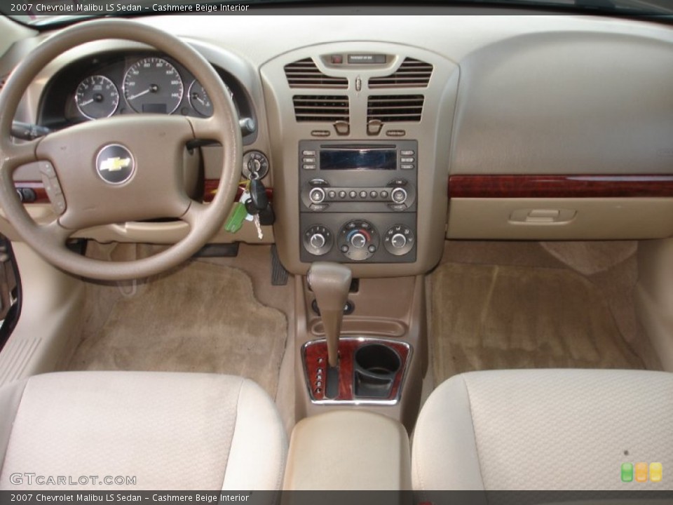 Cashmere Beige Interior Dashboard for the 2007 Chevrolet Malibu LS Sedan #59938859