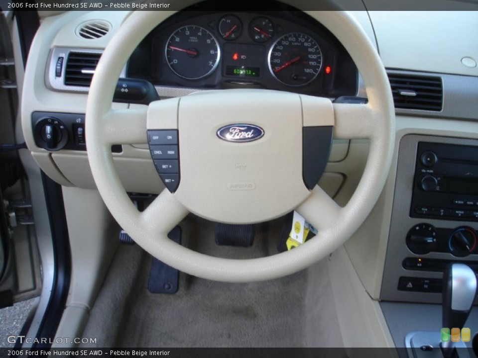 Pebble Beige Interior Steering Wheel for the 2006 Ford Five Hundred SE AWD #59939574