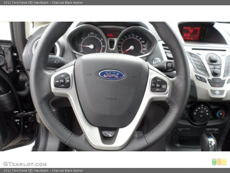 Charcoal Black Interior Steering Wheel for the 2012 Ford Fiesta SES Hatchback #59946986