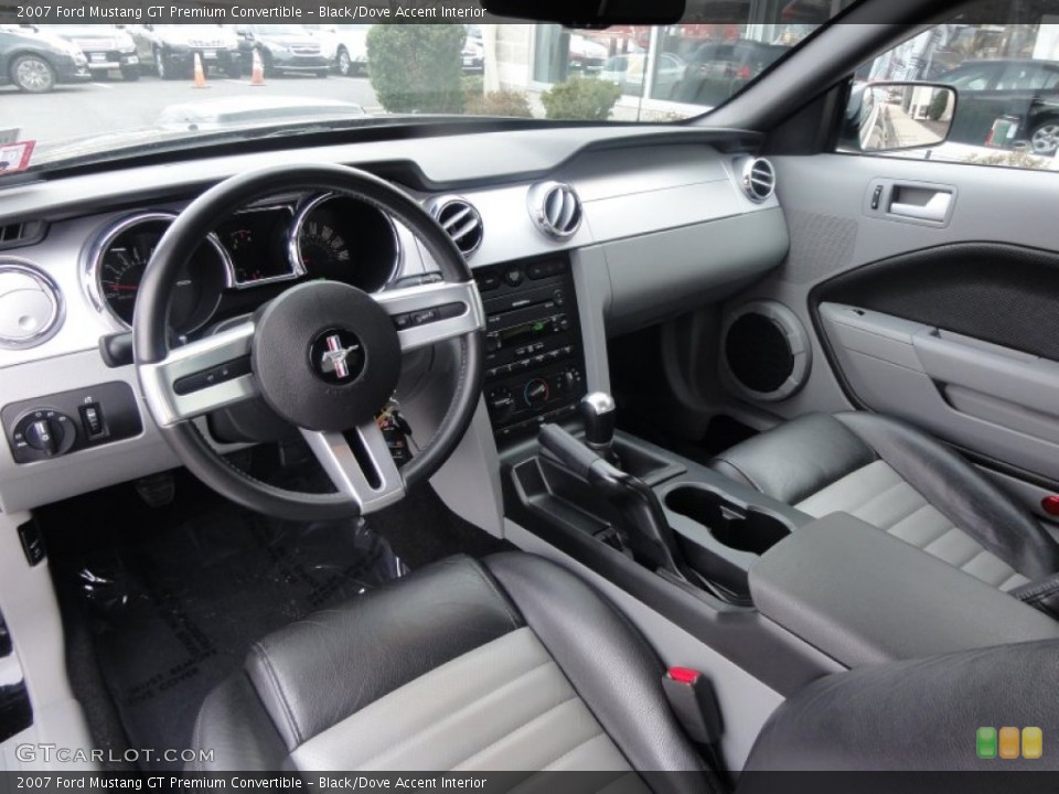 Black/Dove Accent Interior Prime Interior for the 2007 Ford Mustang GT Premium Convertible #59948294