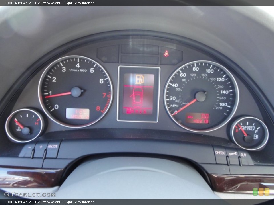Light Gray Interior Gauges for the 2008 Audi A4 2.0T quattro Avant #59950578