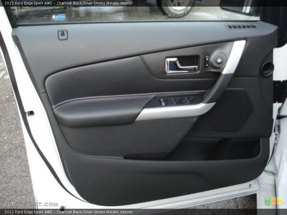 Charcoal Black/Silver Smoke Metallic Interior Door Panel for the 2012 Ford Edge Sport AWD #59964386