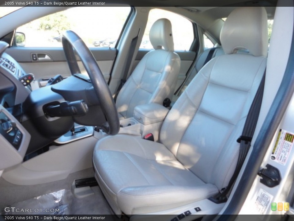 Dark Beige/Quartz Leather Interior Front Seat for the 2005 Volvo S40 T5 #59983728