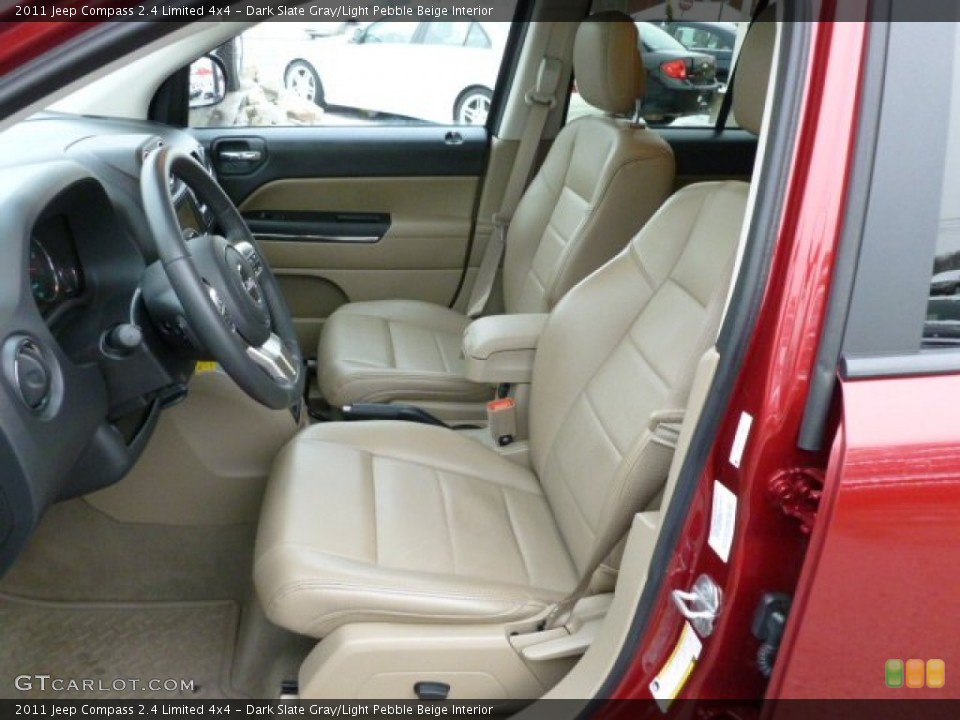 Dark Slate Gray/Light Pebble Beige Interior Front Seat for the 2011 Jeep Compass 2.4 Limited 4x4 #59983764