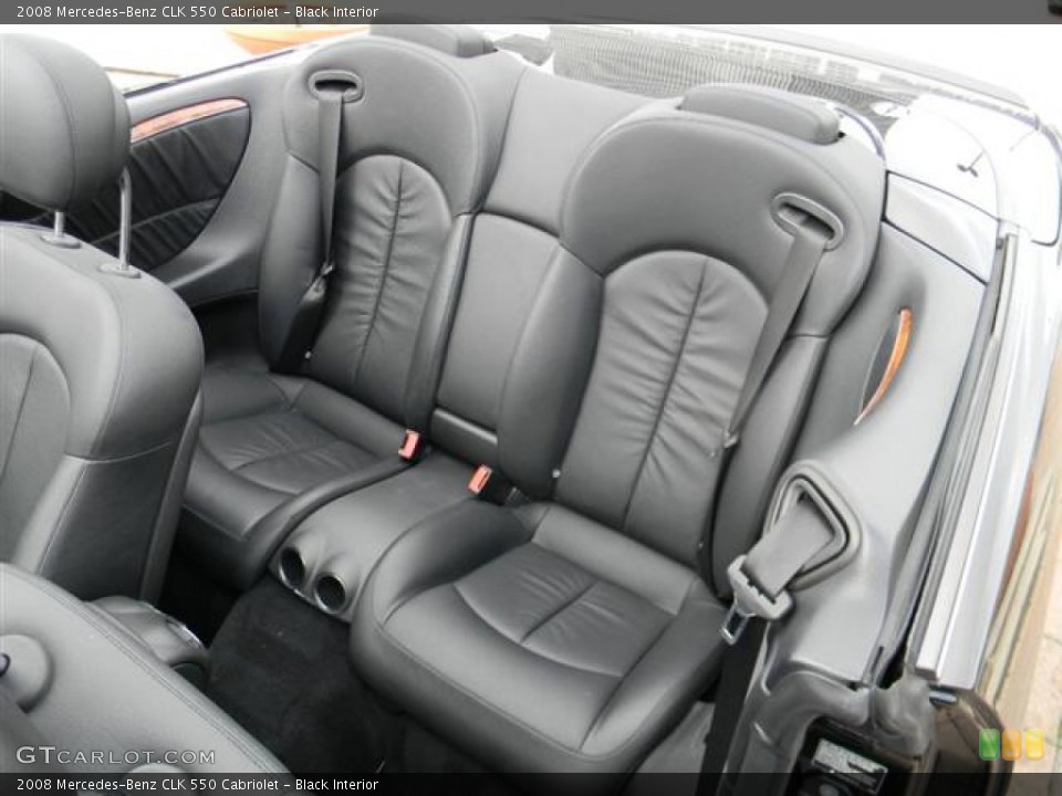 Black Interior Rear Seat for the 2008 Mercedes-Benz CLK 550 Cabriolet #59992078