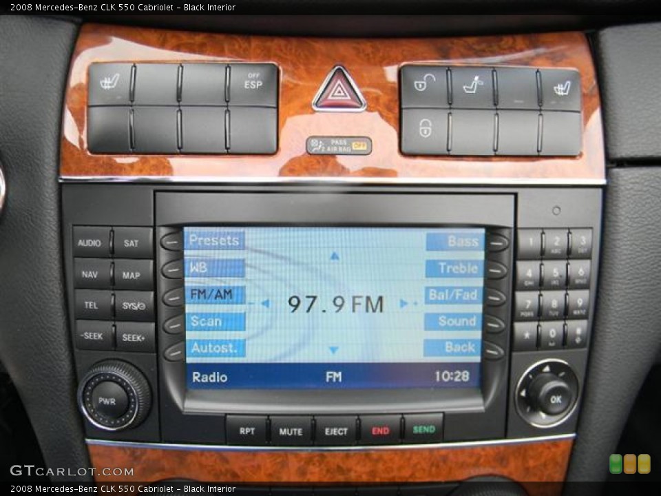 Black Interior Controls for the 2008 Mercedes-Benz CLK 550 Cabriolet #59992177