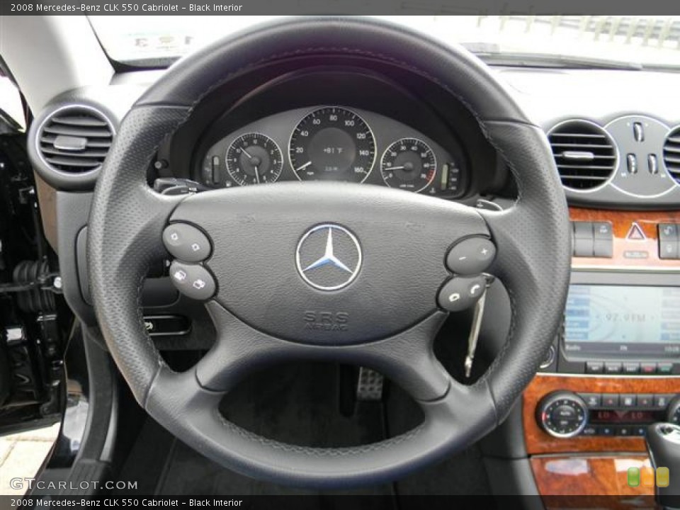 Black Interior Steering Wheel for the 2008 Mercedes-Benz CLK 550 Cabriolet #59992192