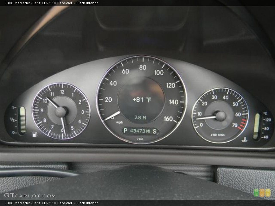 Black Interior Gauges for the 2008 Mercedes-Benz CLK 550 Cabriolet #59992198