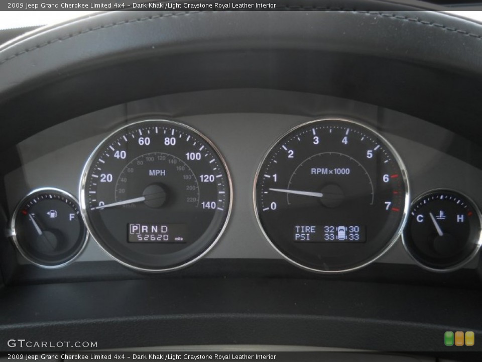 Dark Khaki/Light Graystone Royal Leather Interior Gauges for the 2009 Jeep Grand Cherokee Limited 4x4 #59992428