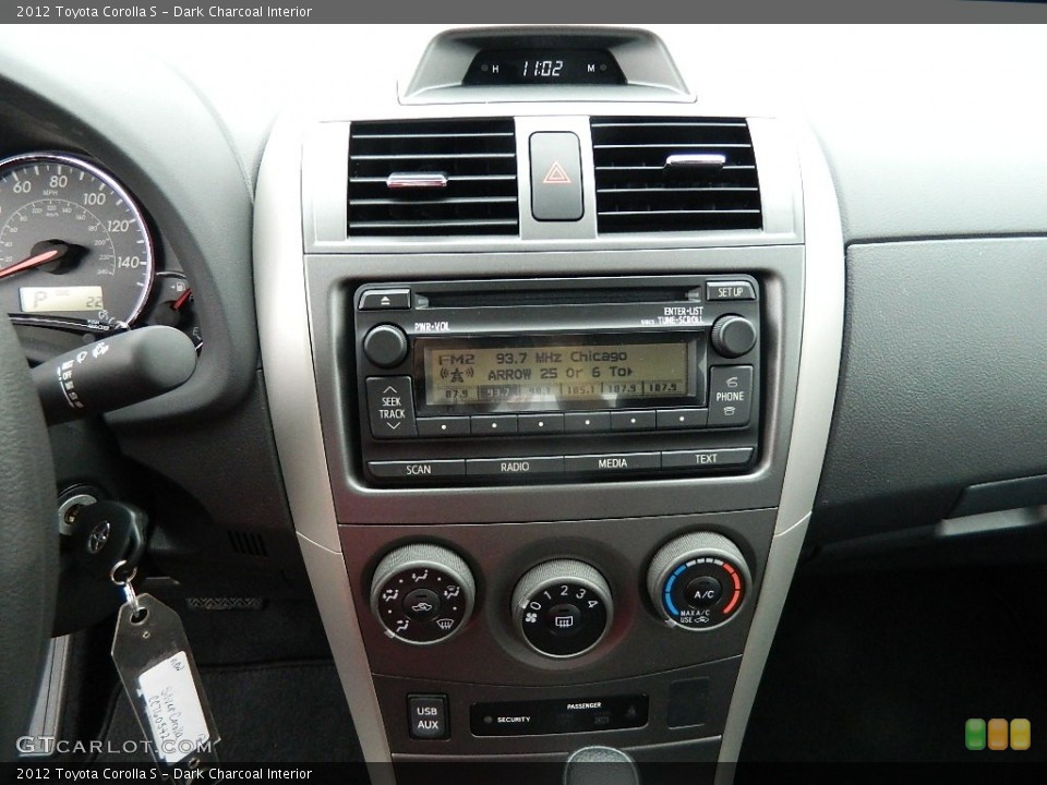 Dark Charcoal Interior Controls for the 2012 Toyota Corolla S #59994809