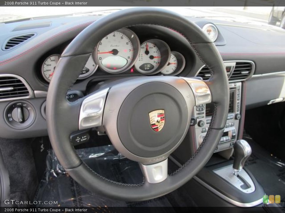 Black Interior Steering Wheel for the 2008 Porsche 911 Turbo Coupe #59996978