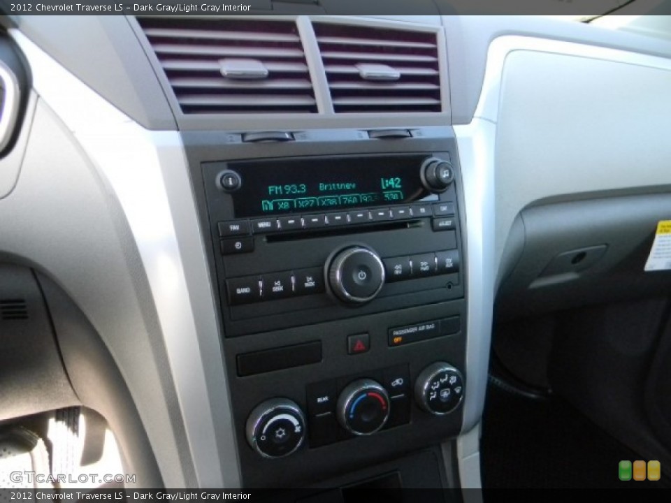 Dark Gray/Light Gray Interior Audio System for the 2012 Chevrolet Traverse LS #59999576