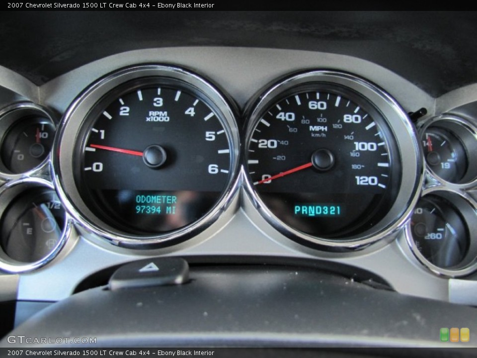 Ebony Black Interior Gauges for the 2007 Chevrolet Silverado 1500 LT Crew Cab 4x4 #60010144