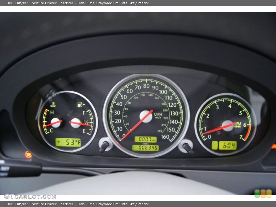 Dark Slate Gray/Medium Slate Gray Interior Gauges for the 2006 Chrysler Crossfire Limited Roadster #60016372