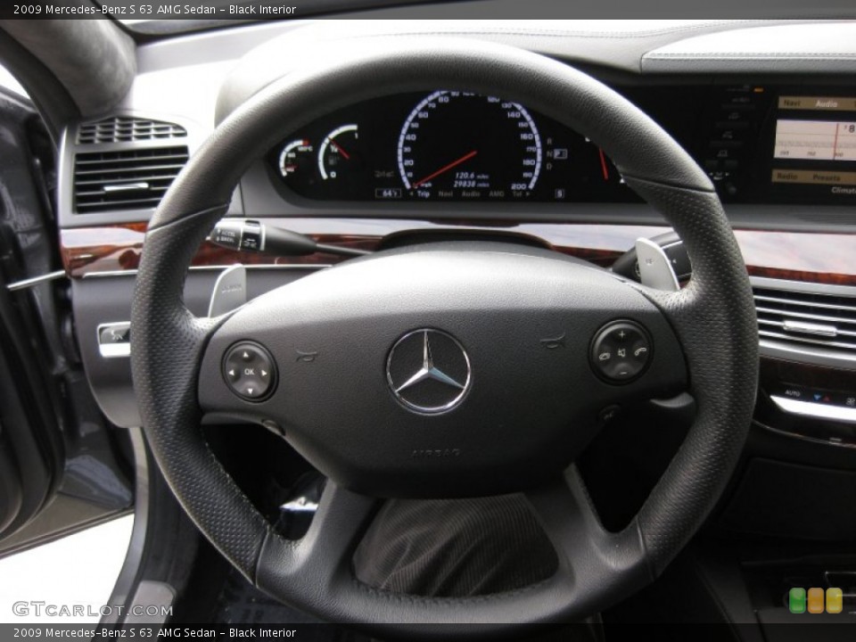 Black Interior Steering Wheel for the 2009 Mercedes-Benz S 63 AMG Sedan #60018971