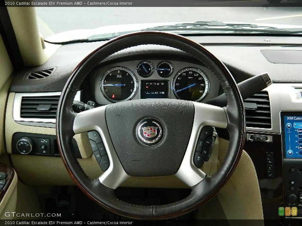 Cashmere/Cocoa Interior Steering Wheel for the 2010 Cadillac Escalade ESV Premium AWD #60020019