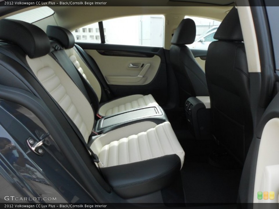 Black/Cornsilk Beige Interior Rear Seat for the 2012 Volkswagen CC Lux Plus #60022664