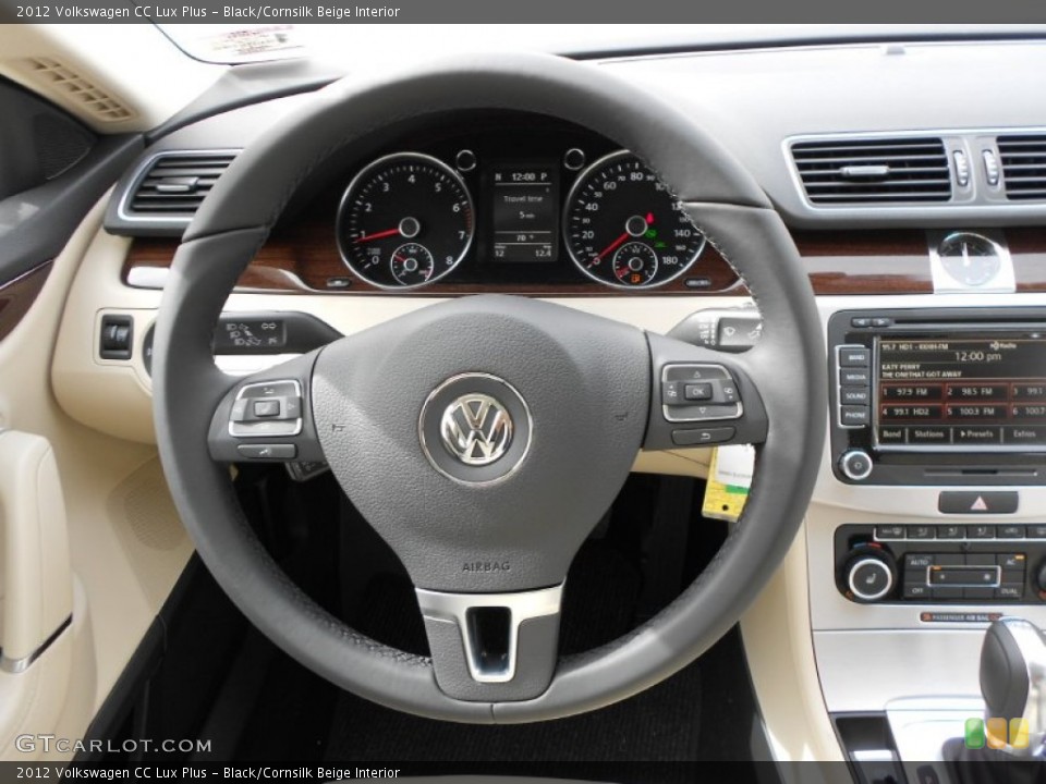 Black/Cornsilk Beige Interior Steering Wheel for the 2012 Volkswagen CC Lux Plus #60022682