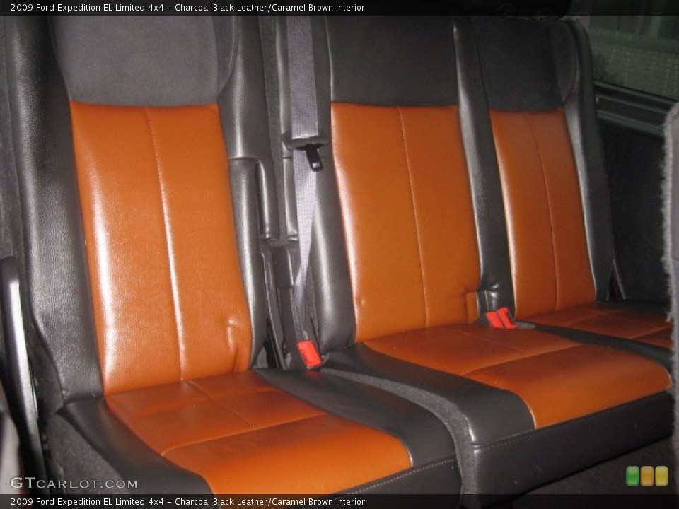 Charcoal Black Leather/Caramel Brown Interior Rear Seat for the 2009 Ford Expedition EL Limited 4x4 #60025219