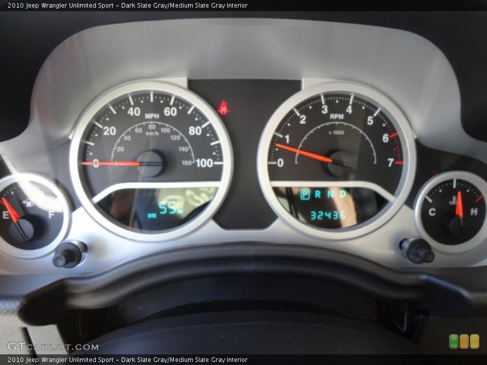 Dark Slate Gray/Medium Slate Gray Interior Gauges for the 2010 Jeep Wrangler Unlimited Sport #60032819