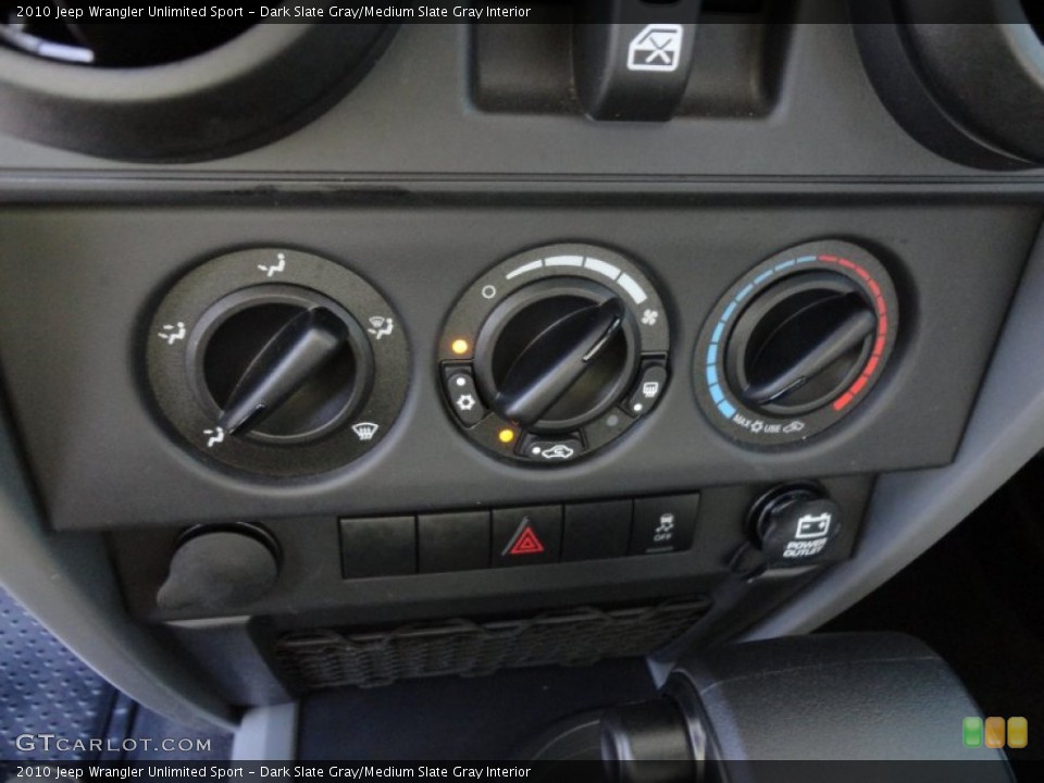 Dark Slate Gray/Medium Slate Gray Interior Controls for the 2010 Jeep Wrangler Unlimited Sport #60032837