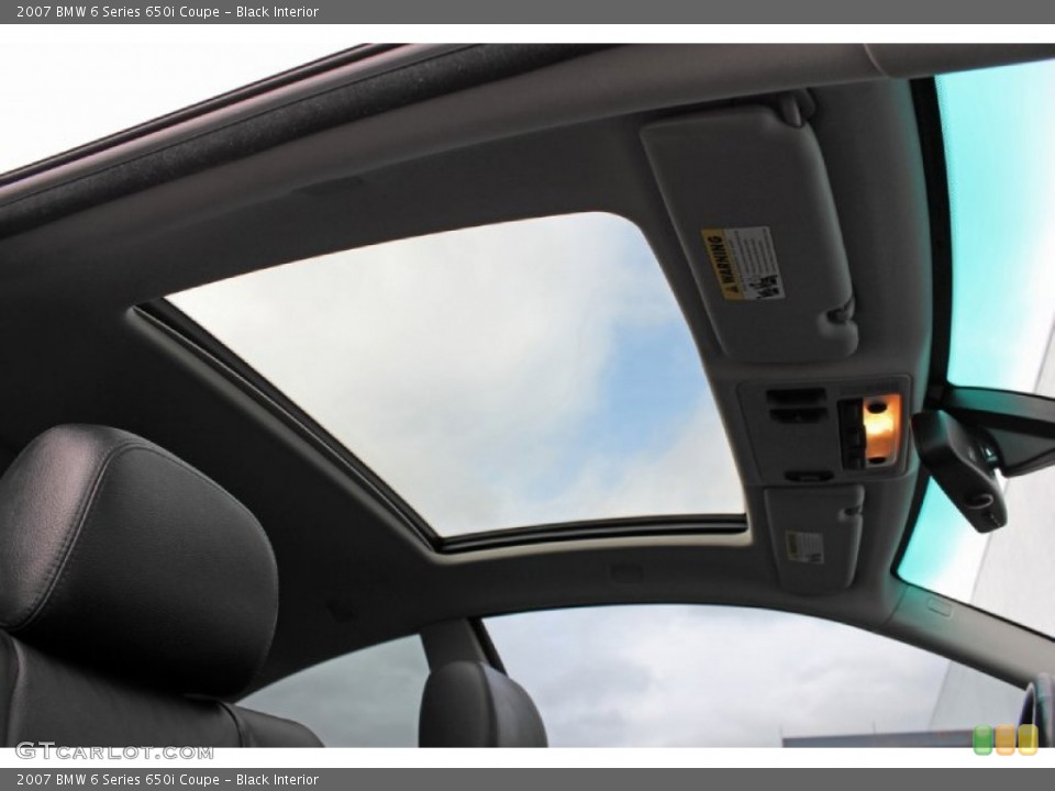 Black Interior Sunroof for the 2007 BMW 6 Series 650i Coupe #60034868