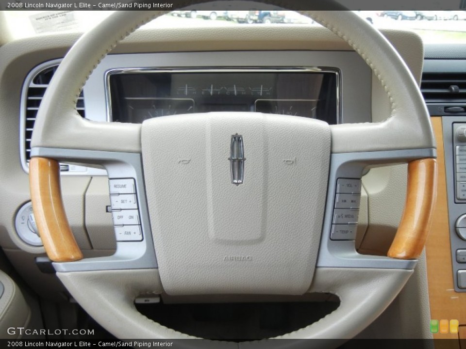 Camel/Sand Piping Interior Steering Wheel for the 2008 Lincoln Navigator L Elite #60064781