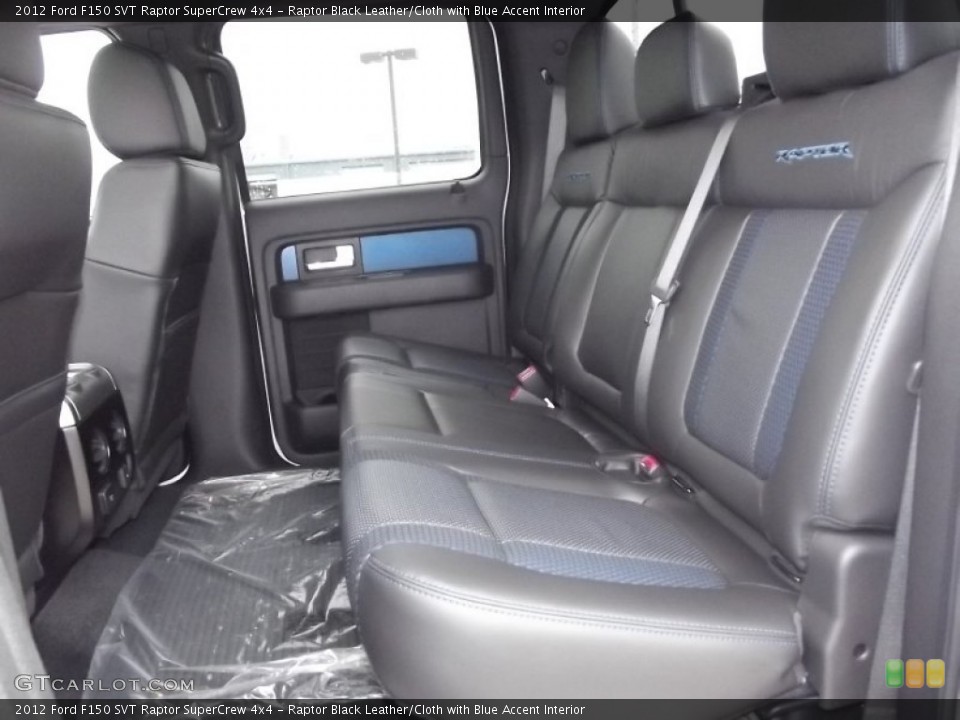 Raptor Black Leather/Cloth with Blue Accent Interior Photo for the 2012 Ford F150 SVT Raptor SuperCrew 4x4 #60065901