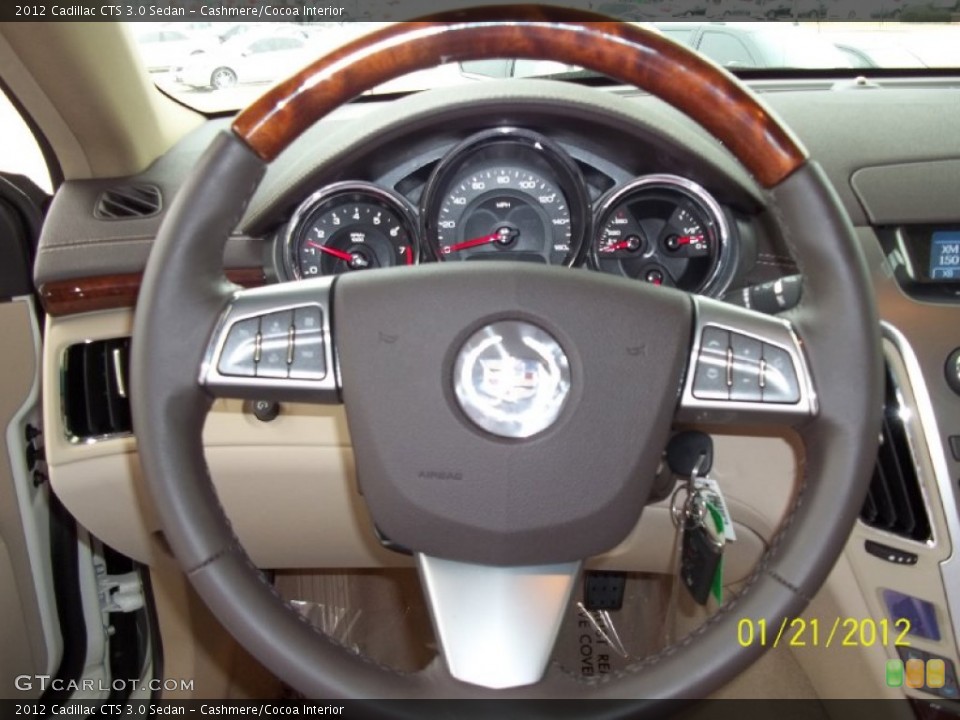 Cashmere/Cocoa Interior Steering Wheel for the 2012 Cadillac CTS 3.0 Sedan #60072210