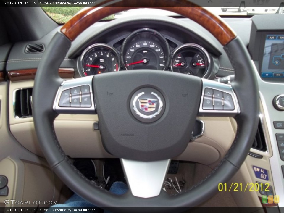Cashmere/Cocoa Interior Steering Wheel for the 2012 Cadillac CTS Coupe #60072741