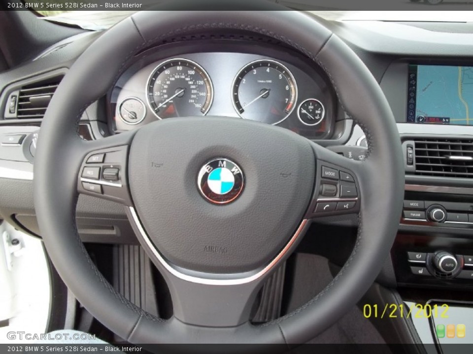 Black Interior Steering Wheel for the 2012 BMW 5 Series 528i Sedan #60073455