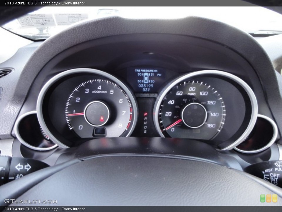 Ebony Interior Gauges for the 2010 Acura TL 3.5 Technology #60074484
