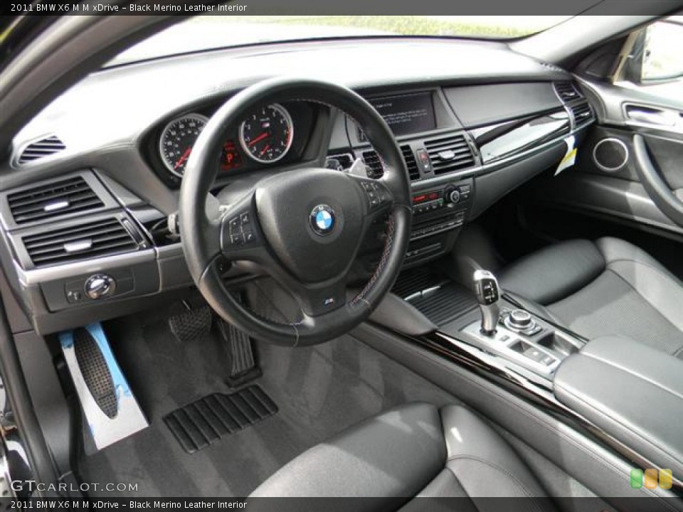 Black Merino Leather 2011 BMW X6 M Interiors