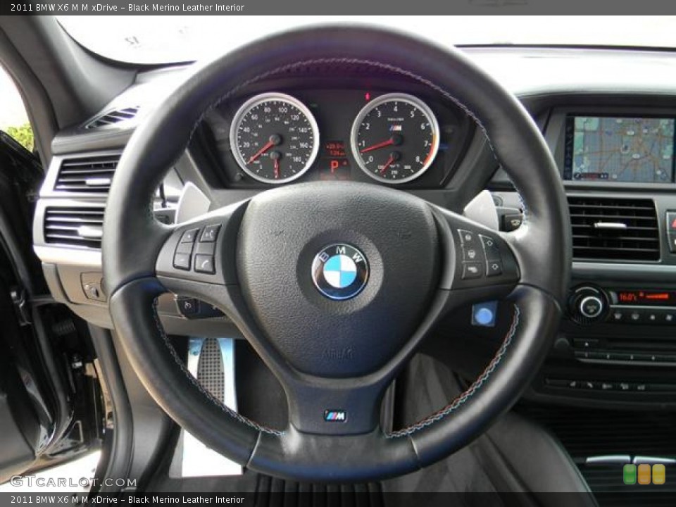 Black Merino Leather Interior Steering Wheel for the 2011 BMW X6 M M xDrive #60084217