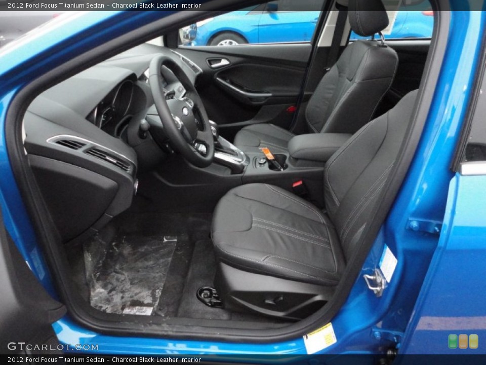 Charcoal Black Leather Interior Photo for the 2012 Ford Focus Titanium Sedan #60089997