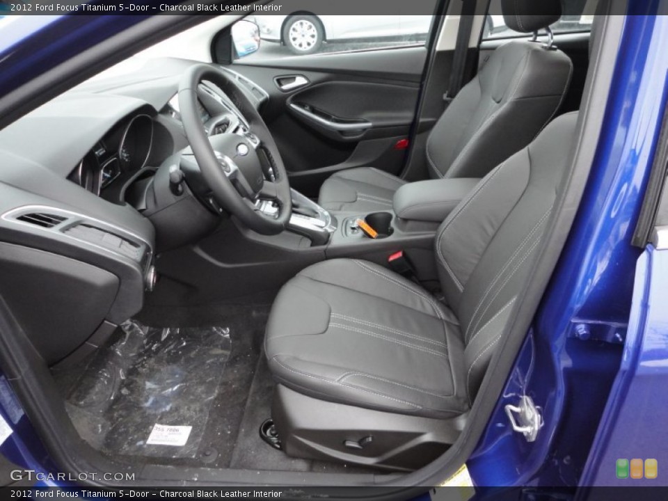 Charcoal Black Leather Interior Photo for the 2012 Ford Focus Titanium 5-Door #60090445